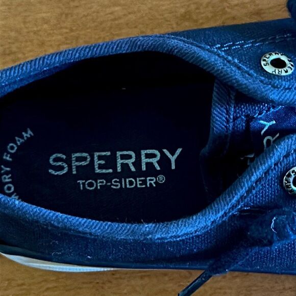 Sperry Topsider Seacoast Navy Blue Sneakers Sz 2 - Picture 6 of 7